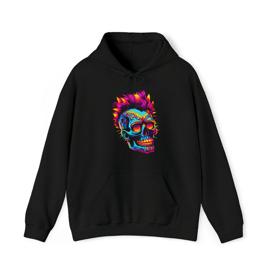 Neon Mohawk Skull- Unisex Hoodie