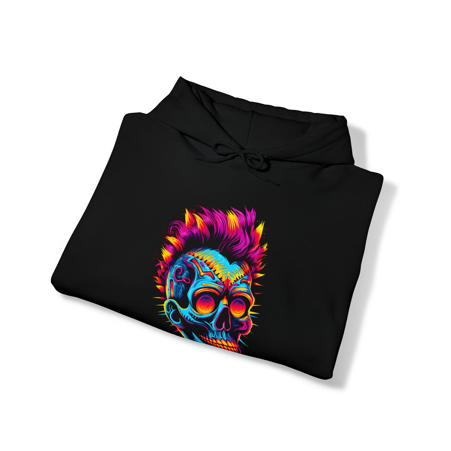 Neon Mohawk Skull- Unisex Hoodie